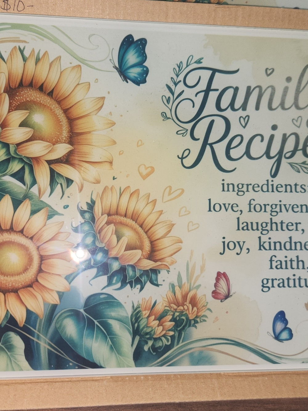 Family Recipe Glass Cutting Board